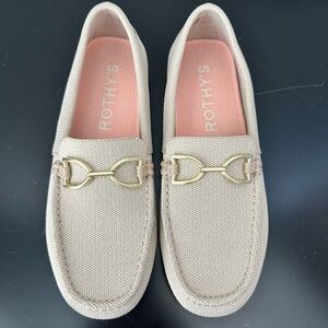 Rothy's Women's Tan Loafers with Gold Accent